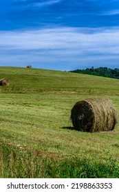 Summer, Hay Bales In Nicholas County, West Virginia