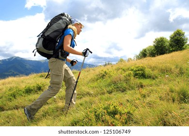 Summer Hiking In The Mountains.