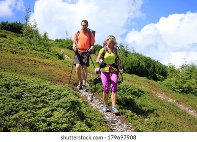 Summer Hiking In The Mountains.