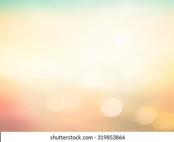 Summer Holiday Concept: Abstract Blur Beauty Yellow Nature With Bokeh Sun Light Background