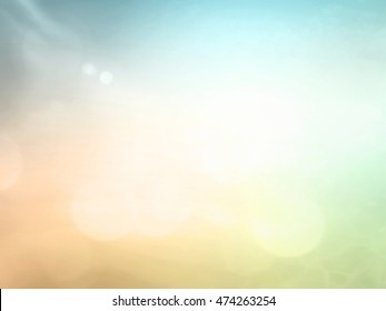 Summer holiday concept: Abstract blur beach and sky spring sunrise background