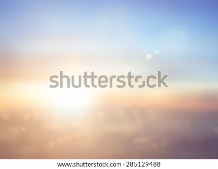 Summer holiday concept: Abstract blur city sunrise sky background