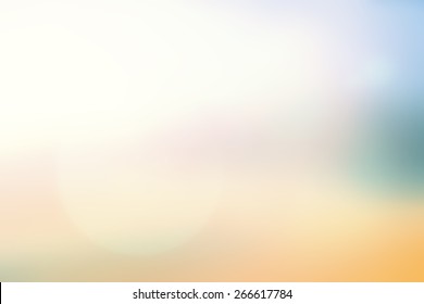 Summer Holiday Concept: Sunshine And Abstract Blurred Yellow Beach Sunset Background.