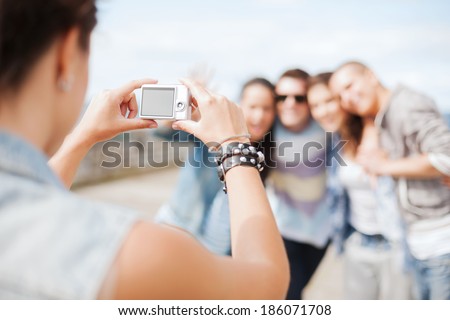 Similar – Image, Stock Photo Happy photographer is taking a photo