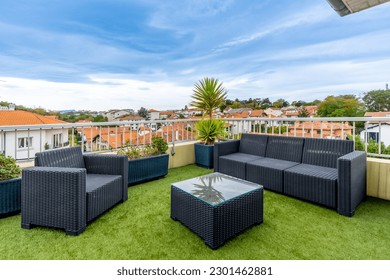 Summer house terrace. Terrace at the top of the house to rest and sunbathe - Powered by Shutterstock