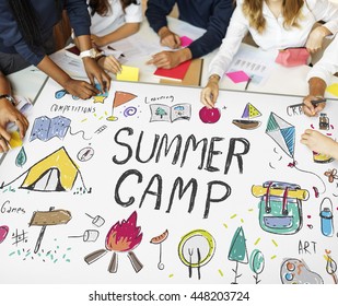 Summer Kids Camp Adventure Explore Concept