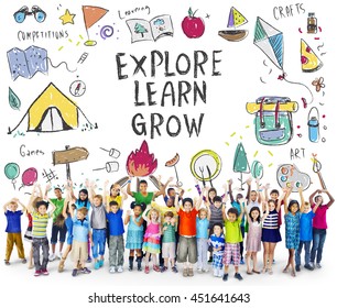 Summer Kids Camp Adventure Explore Concept