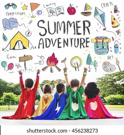 Summer Kids Camp Adventure Explore Concept