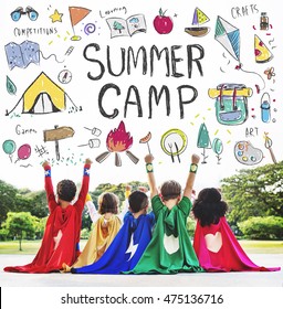 Summer Kids Camp Adventure Explore Concept