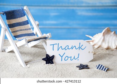 Summer Label With Deck Chair And Text Thank You