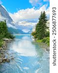 Summer in Lake Louise. Banff National Park Landscape Photography. Canadian Rockies Scenery. Banff, Alberta, Canada.