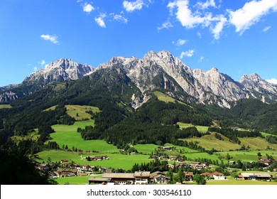 Summer landscape in the Austrian Alps, Leogang
