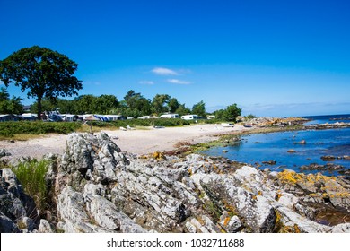 Summer Landscape With Camping Area At Bornholm Island, Denmark