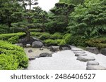 summer landscape. corner of the Japanese garden in the summer park
