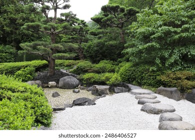 summer landscape. corner of the Japanese garden in the summer park - Powered by Shutterstock