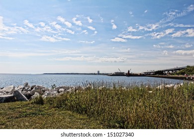 Summer Landscape Of Lake Michigan And The Sky. View From Milwaukee.