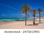 Summer landscape of Marina di Ragusa beach in Sicily, Italy, Europe