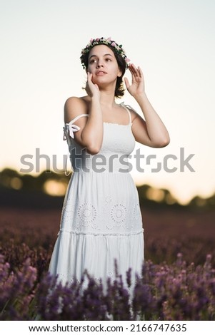 Similar – Portrait of a pretty girl with crown