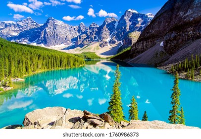 Summer Mountain Lake In Alpine Nature Landscape