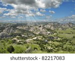 Summer mountain landscape of Painted Canyon in North Dakota, USA