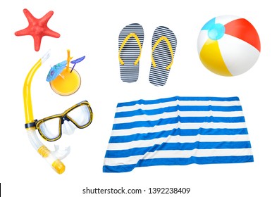 Summer objects collage,beach items set isolated. Holiday vocation symbol.
 - Shutterstock ID 1392238409