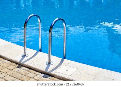 Summer Outdoor Pool With Clear Blue Water. Family Friendly Country Club.