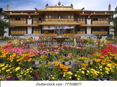 The Summer Palace Of The Dali Lama In The Norbulingka In Lhasa In Tibet Autonomous Region Of China.