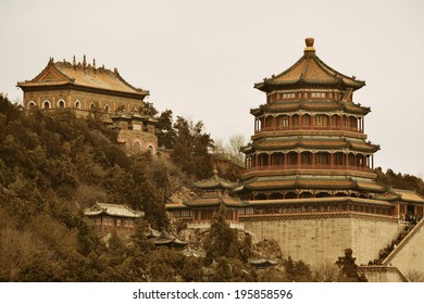 Summer Palace with historical architecture in Beijing.