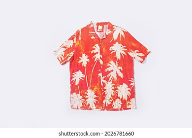 Summer palm leaf shirt with short sleeves  