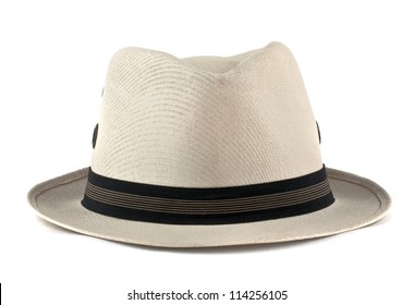 Summer Panama Straw Hat Isolated On White