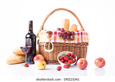 Summer Picnic With A Basket Of Food