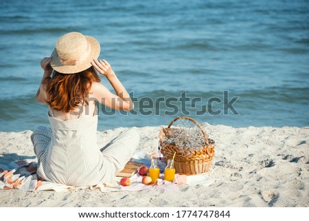 Image, Stock Photo Beach baskets on the Baltic Sea on Usedom