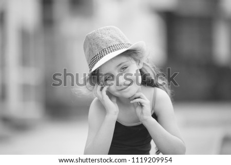 happy child girl playing at home in cozy weekend morning