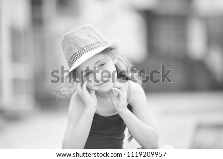 Similar – kid girl relaxing at home in weekend morning