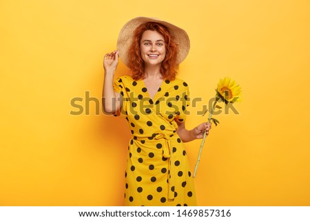 Similar – Image, Stock Photo Sunny woman with sunflower