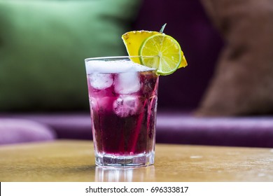 Summer purple water soda drink, Woo-woo cocktail