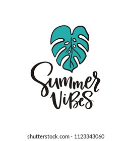 Summer quote. Summer vibes - Shutterstock ID 1123343060