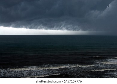 Summer Rainstorm Over The Ocean