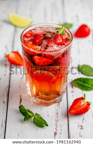 Similar – Water with strawberry and lime