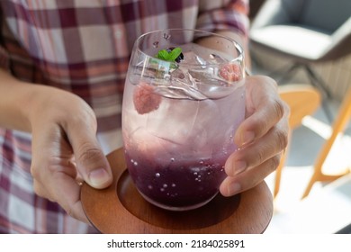 Summer Refreshment Raspberry Soda Drink, Stock Photo