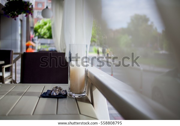 Summer Restaurant Interior Bright Colors Interior Stock Photo