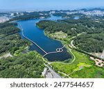 Summer scenery of Eunpa Lake Park in Gunsan City