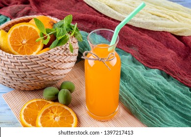 Summer Season Drink Concept. Orange Crush. Glass With Orange Juice.