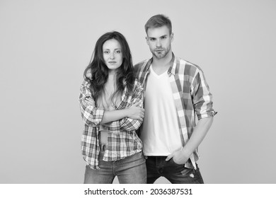 Summer Season. Fashion Clothes Shop. Modern Couple. Love And Romance. Man And Girl. Couple In Love. Sexy Couple Checkered Shirts. Family Look. Matching Outfits. Carefree Students Hang Out Together