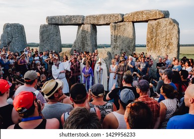 Summer Solstice celebration at Stonehenge June 20th into the 21st, 2017 in Wiltshire,UK. The Solstice marks the longest day of the year and is widely celebrated by England's pagan communities. 
