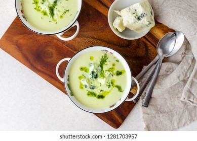 Summer Squash And Blue Cheese Cream Soup 