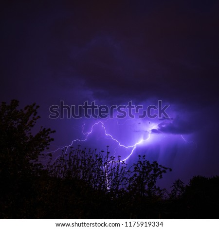 Summer stormy night with fantastic lighning show.