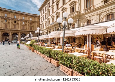 Summer street cafe on Piazza della Repubblica in Florence, Toscana province, Italy. - Powered by Shutterstock