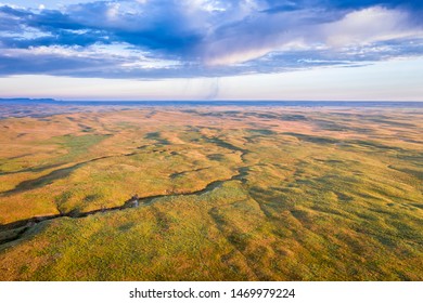 Summer Sunrise Over Nebraska Sandhills As Seen From Courthouse And Jail Rocks