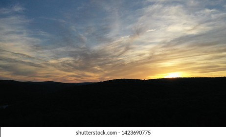 A Summer Sunset By The Delaware River In Barryville, New York